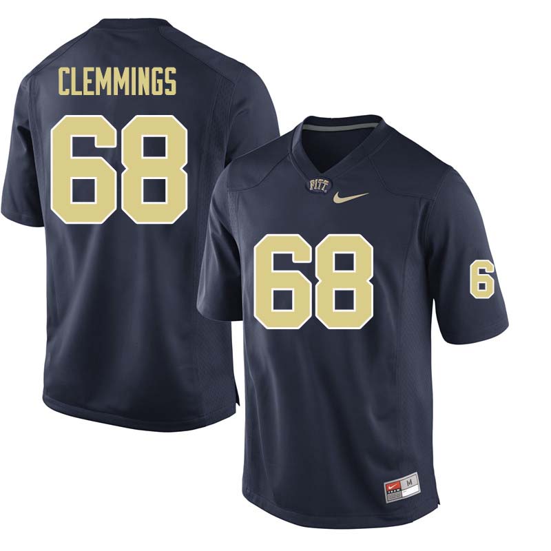 Men #68 T.J. Clemmings Pittsburgh Panthers College Football Jerseys Sale-Navy